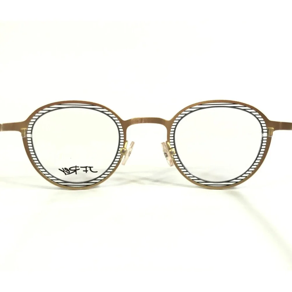 JF Rey Eyeglasses Frames JF2704 5505 Gold Gunmetal Matte Round 46-21-146